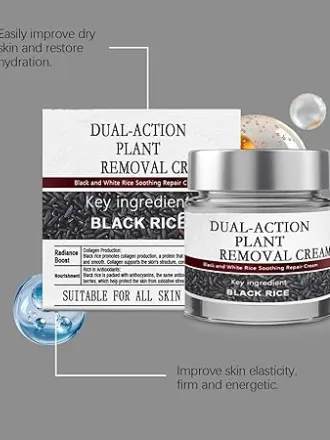 Schwarzes Reis Peeling Gel, Black Rice Skin Repair Essence Cream,Reiskleie-Essenz-Gesichtscreme