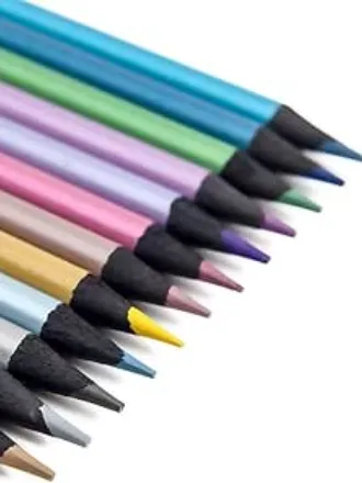 12 renkli kalem, metalik renkler, tebrik kartları boyama, çizim ve el işi için