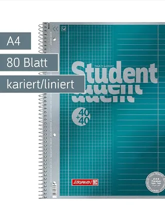 Brunnen 1067174 Premium Duo not defteri/okul defteri, öğrenciler için, metalik efektli zarif kapak A4