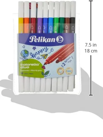 Pelikan Colorella Duo 10 Adet Keçeli Boya Kalemi, çok renkli
