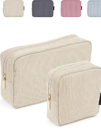 MAGEFY Kozmetik çantası, küçük makyaj çantası, el çantası, kadife makyaj çantası, bölmeli, seyahat makyaj çantası